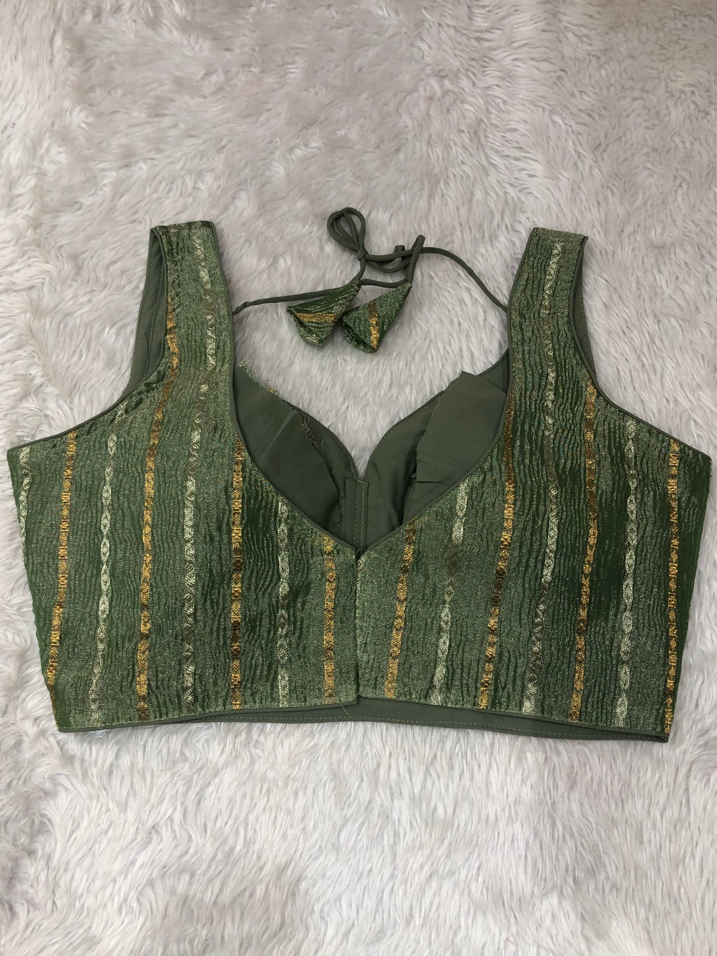 Light Green Metallic Shimmer Bustier Top