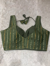 Light Green Metallic Shimmer Bustier Top