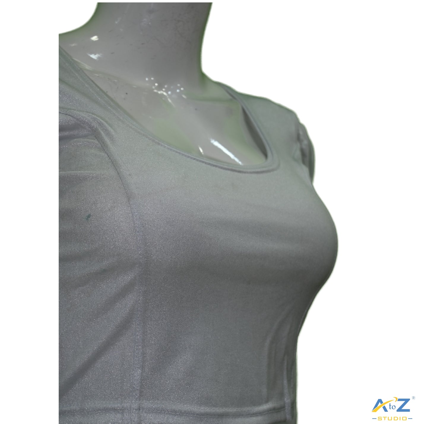 Silver Lycra Shimmer Net Flower Design