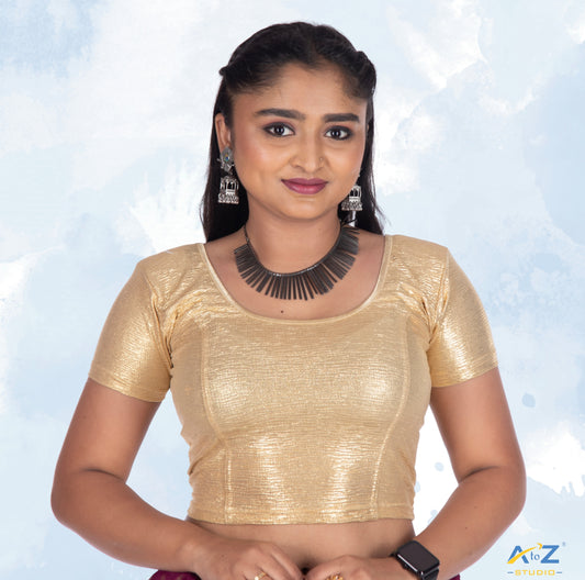 Gold Lycra Shimmer Shiny Tissue Design