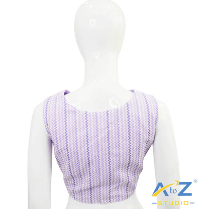 Light Lavender Zigzag Button-Down Blouse
