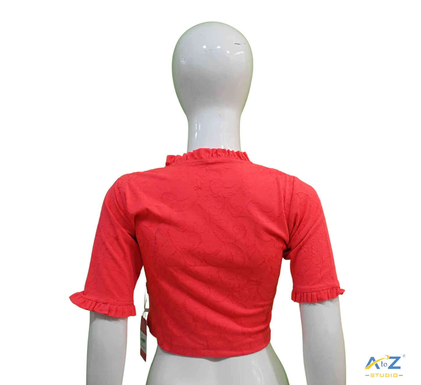 Peach Cotton Lycra Blouse with Cheetah Design