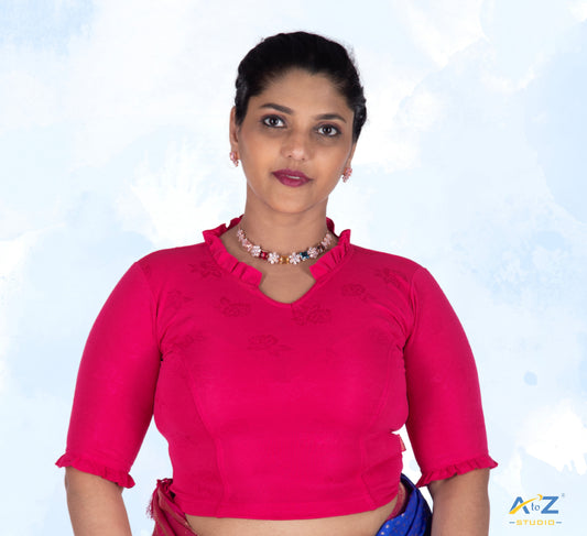 Rani Cotton Lycra Blouse with Cheetah Design