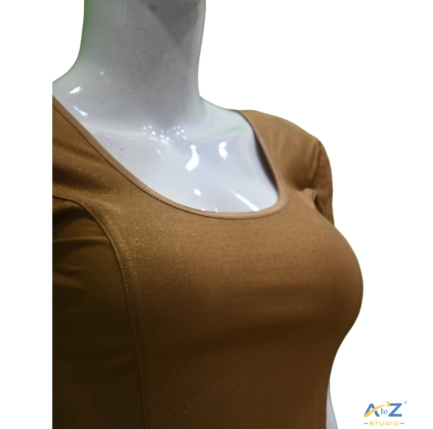 Copper Lycra Shimmer Net Short Sleeves