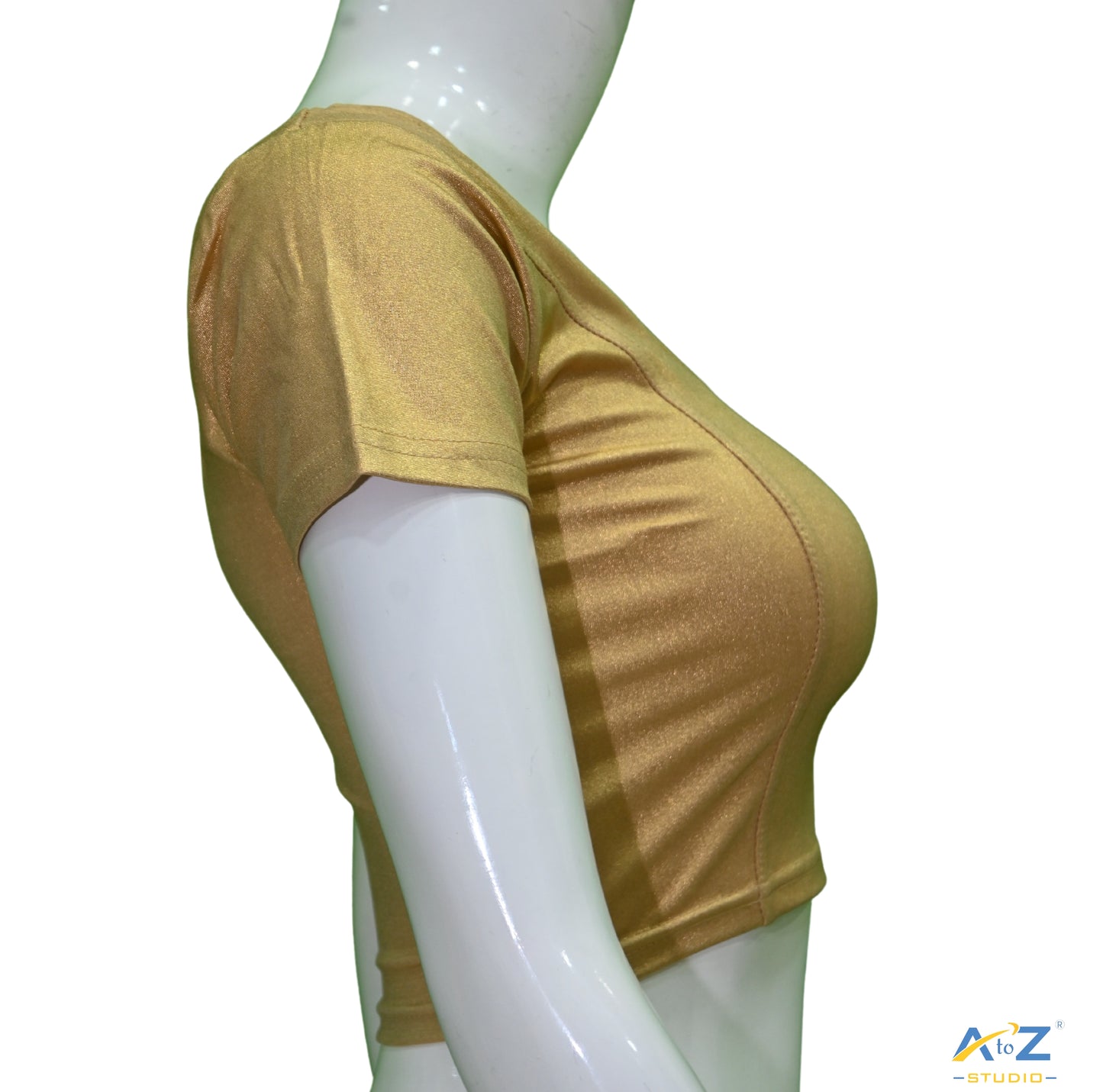 Gold Lycra Shimmer Short Sleeves