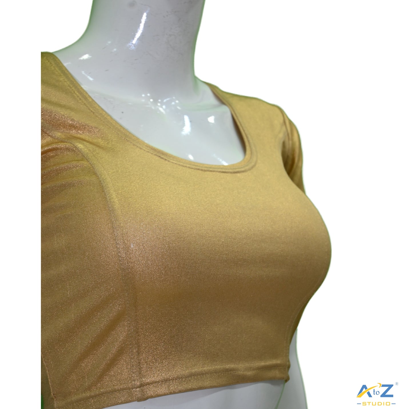 Gold Lycra Shimmer Short Sleeves