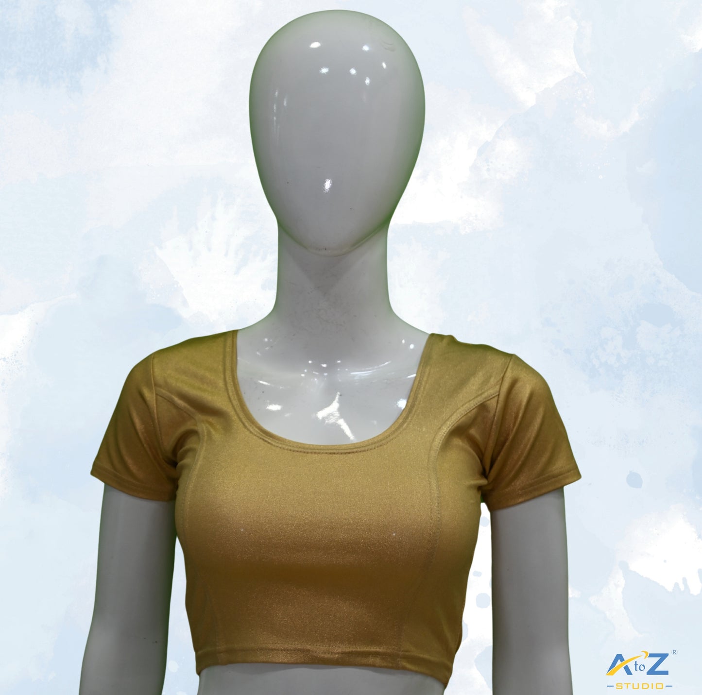 Gold Lycra Shimmer Short Sleeves