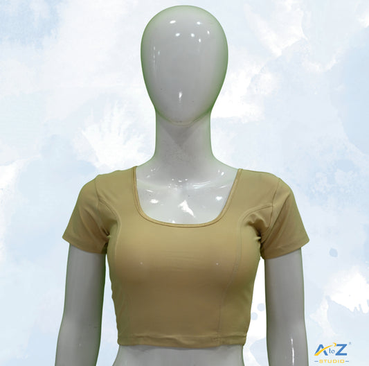 Butter Polyester Lycra Plain Short Sleeves