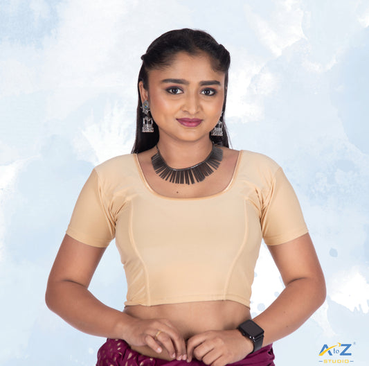 Skin Polyester Lycra Plain Short Sleeves