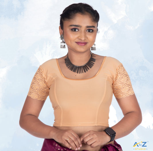 Chiku  Polyester Lycra Net Short Sleeves