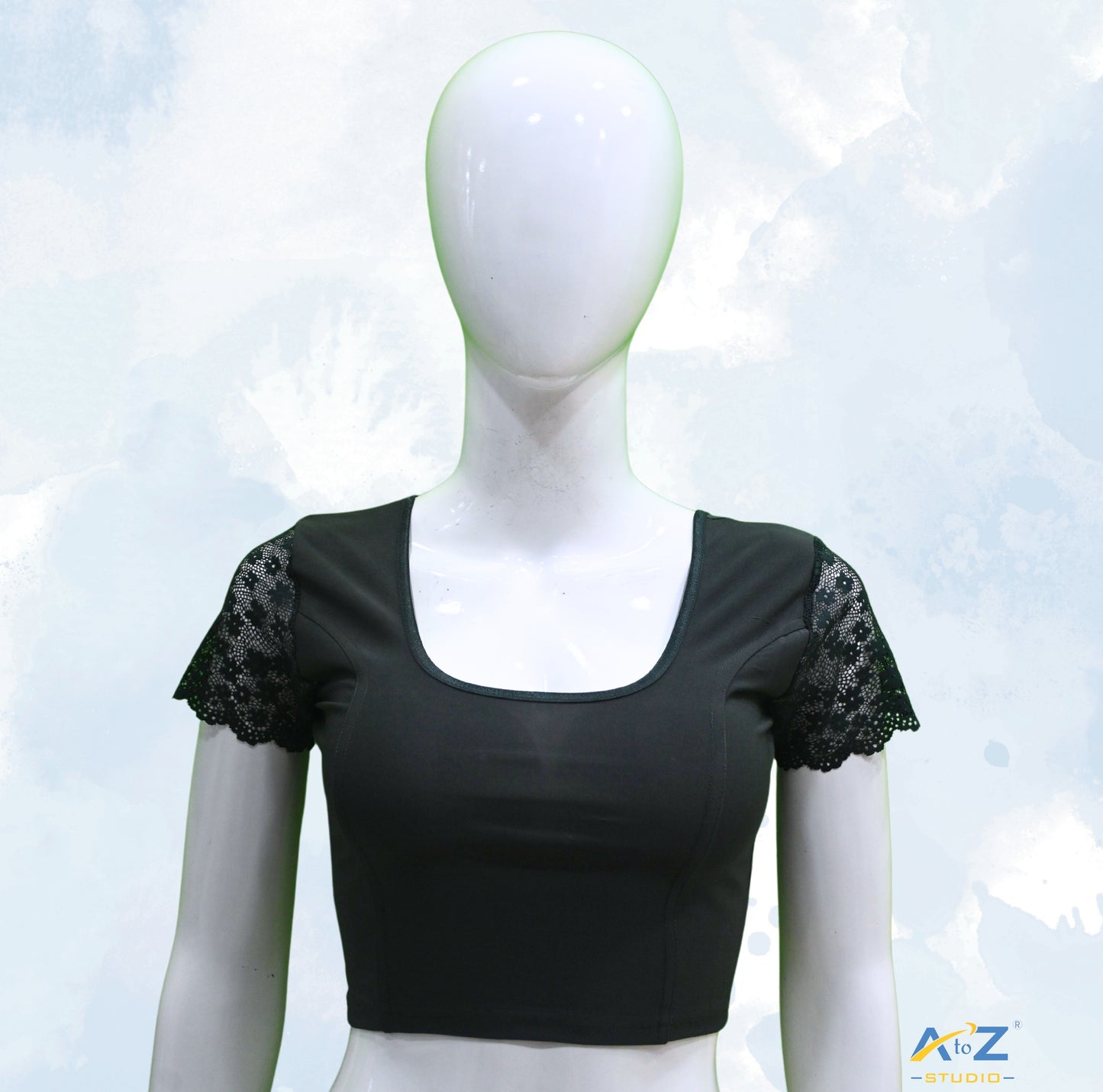 Dark Grey Polyester Lycra Net Short Sleeves