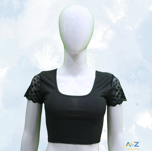 Dark Grey Polyester Lycra Net Short Sleeves