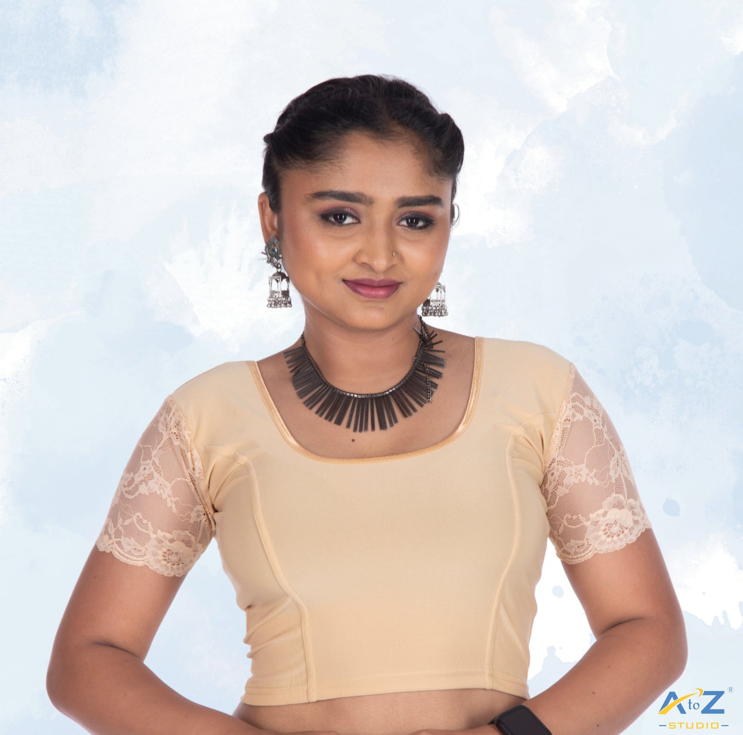 Skin Polyester Lycra Net Short Sleeves