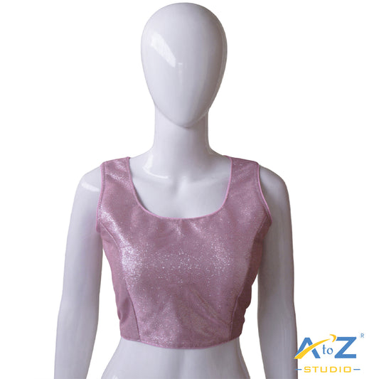 Sparkling Light Pink Sleeveless Blouse