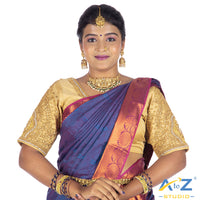 Ivory Silk Cloth Blouse with Small leaf and chain work Design