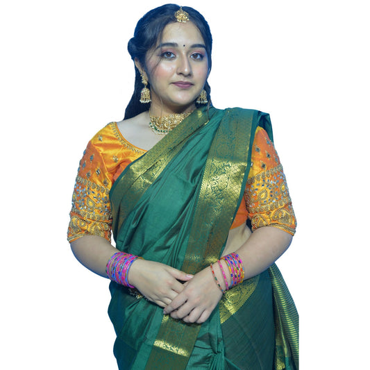 Mango Blouse with Kite & Mango Motifs, Dual Embroidery