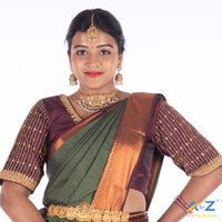 Dark Maroon Silk Cloth Blouse with Chain lines Design