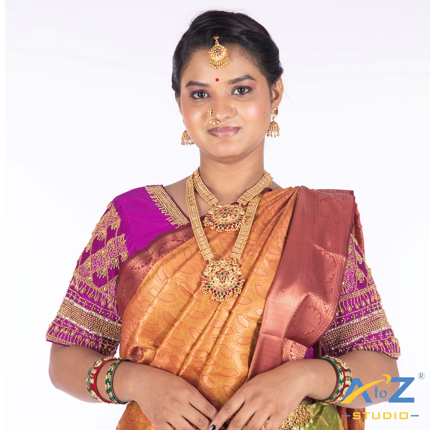 Luxury Purple Silk Cloth Blouse with Kite Design