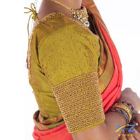 Pear Silk Cloth Blouse with Chain work design Design