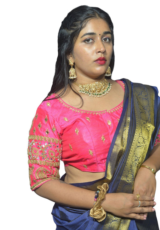 Rani Blouse with Kite & Mango Motifs, Dual Embroidery