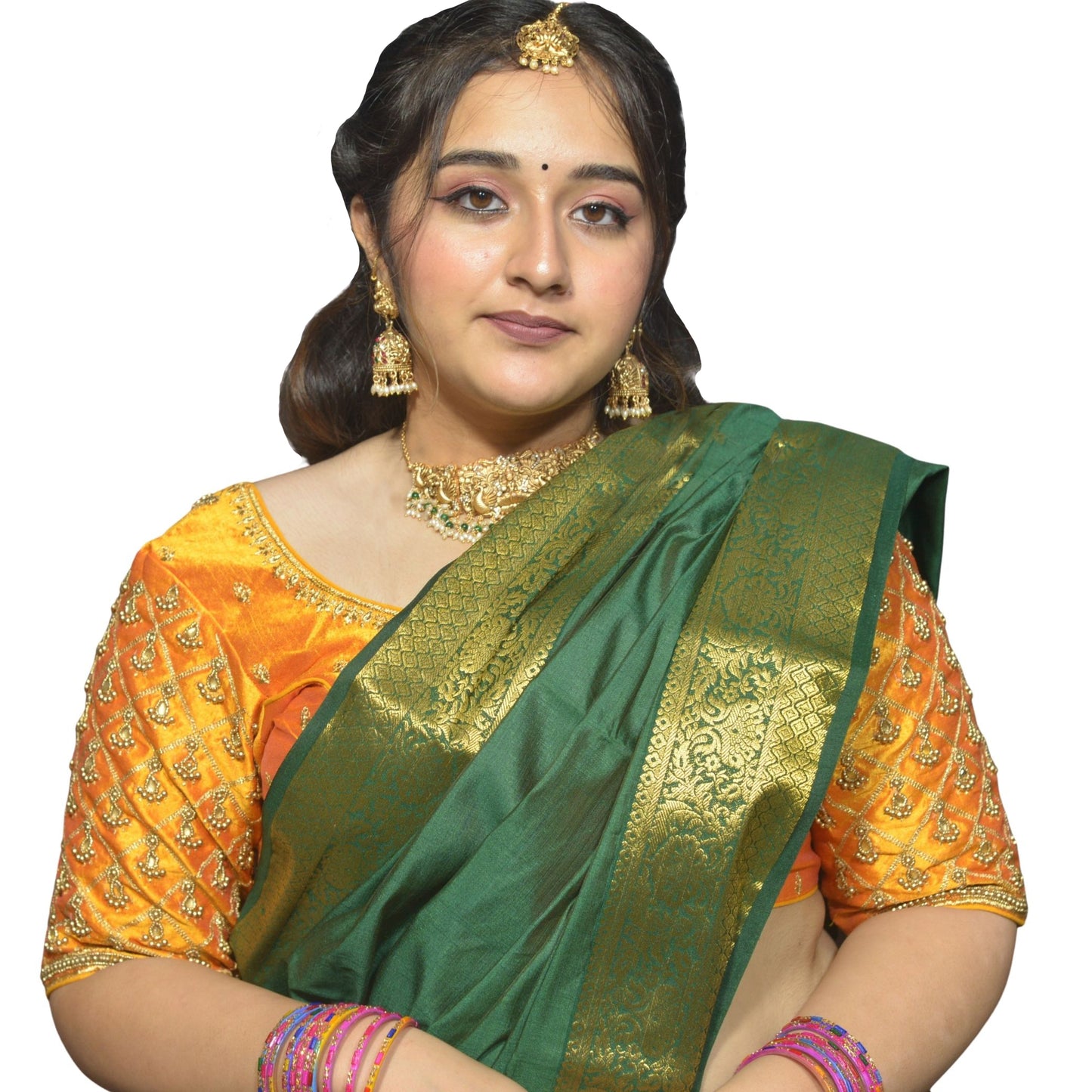 Mango Blouse with Criss-Cross, Footprint & Bush Embroidery