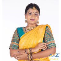 Dark Blue Silk Cloth Blouse with Kite Design
