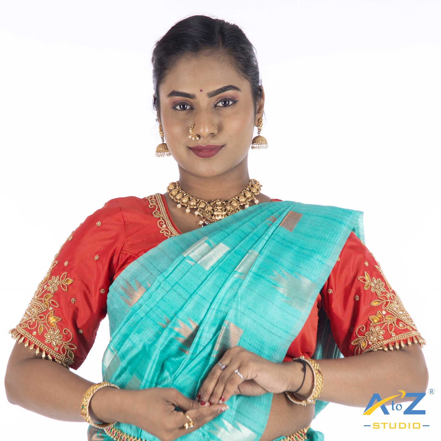 Light Red Silk Cloth Blouse with Deepa design Design