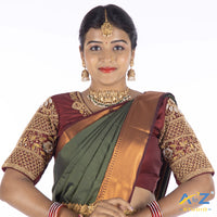 Maroon Silk Cloth Blouse with Rangoli design Design