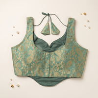 Pista Banarasi Brocade Sleeveless Corset Blouse