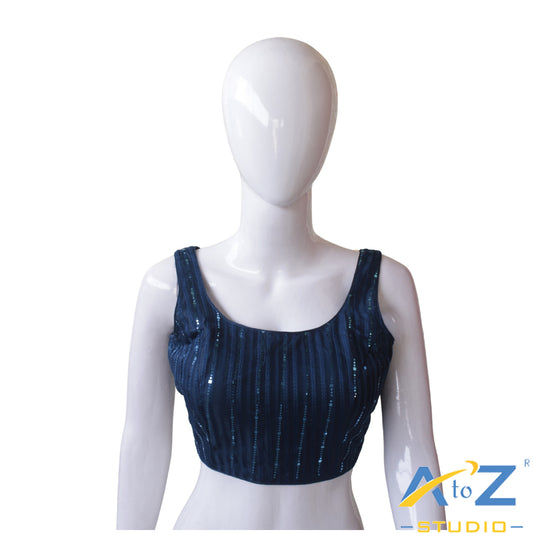 Morpankh Blue Sequin Embellished Blouse