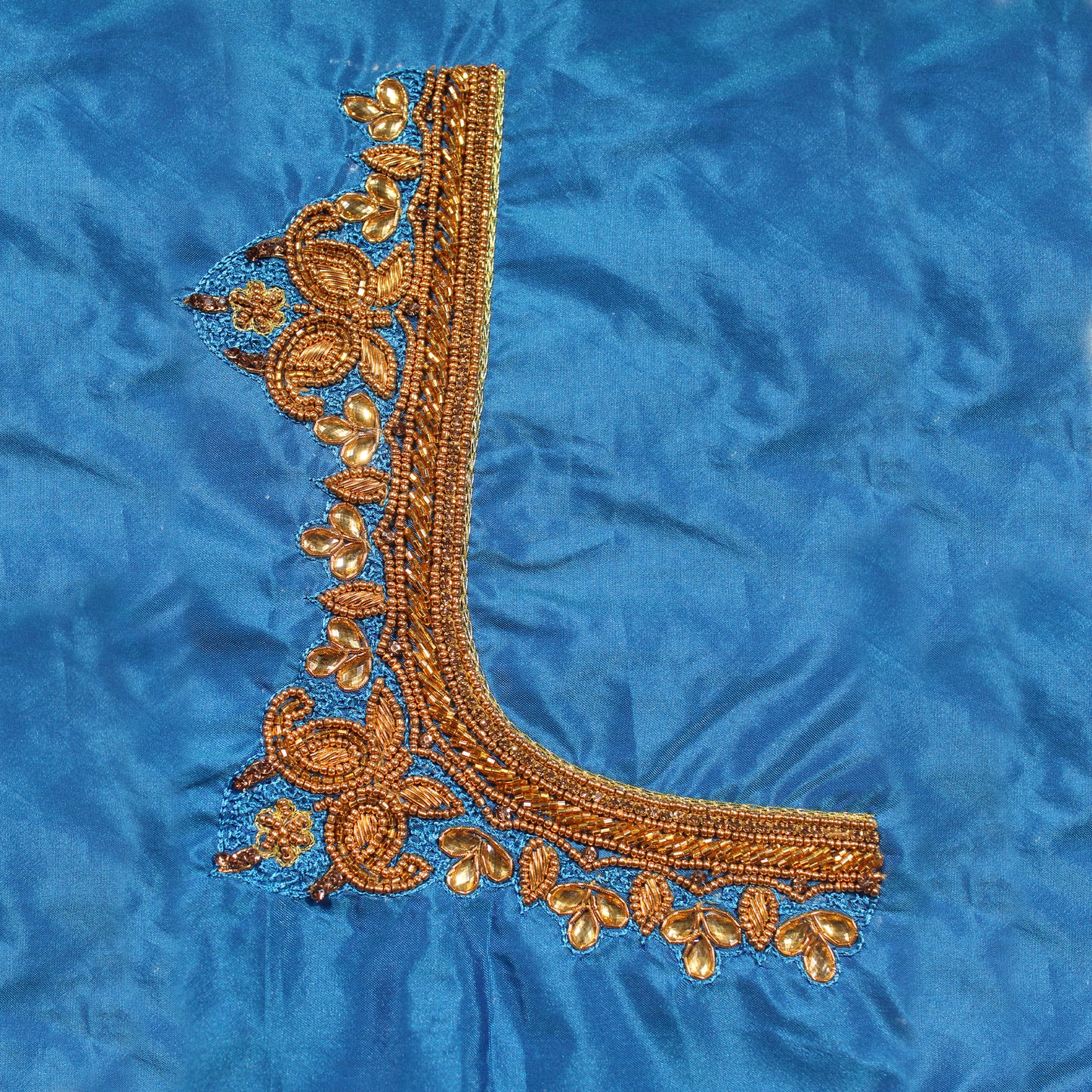 Golden Bloom on Sapphire