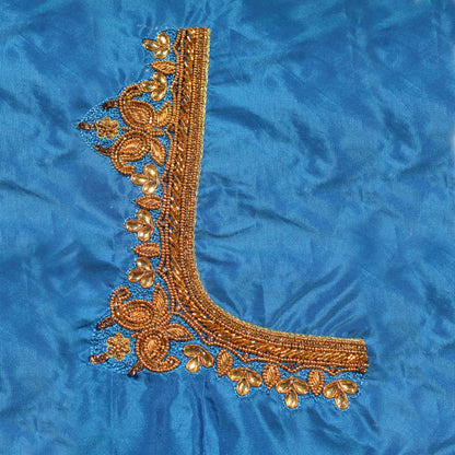 Golden Bloom on Sapphire