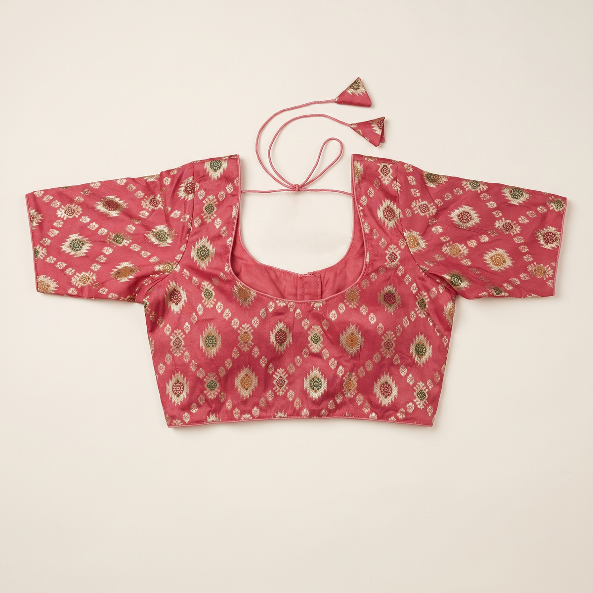 Rani Banaras Silk Brocade Blouse with Zari Geometric Butta