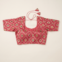 Rani Banaras Silk Brocade Blouse with Zari Geometric Butta