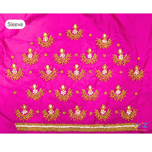 Fandango Silk Blouse Piece With Aari Work