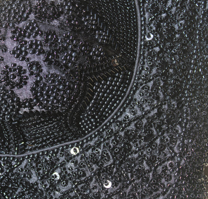 Black Pastel Embroidered Blouse with Premium Glass Bead Detailing