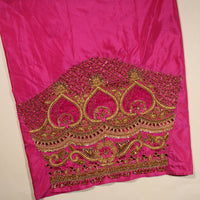"Luxury Rani Silk Blouse Material with Bead Detailing"