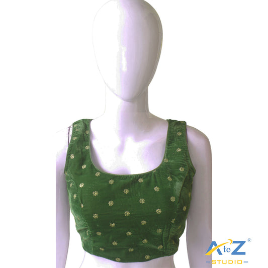 Mehandi Green Elegance Raw Silk Blouse