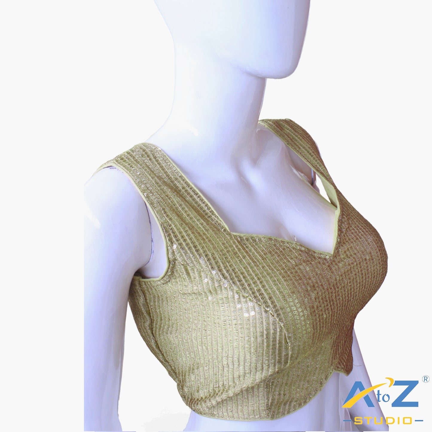 Golden Glow Sequin Statement Blouse