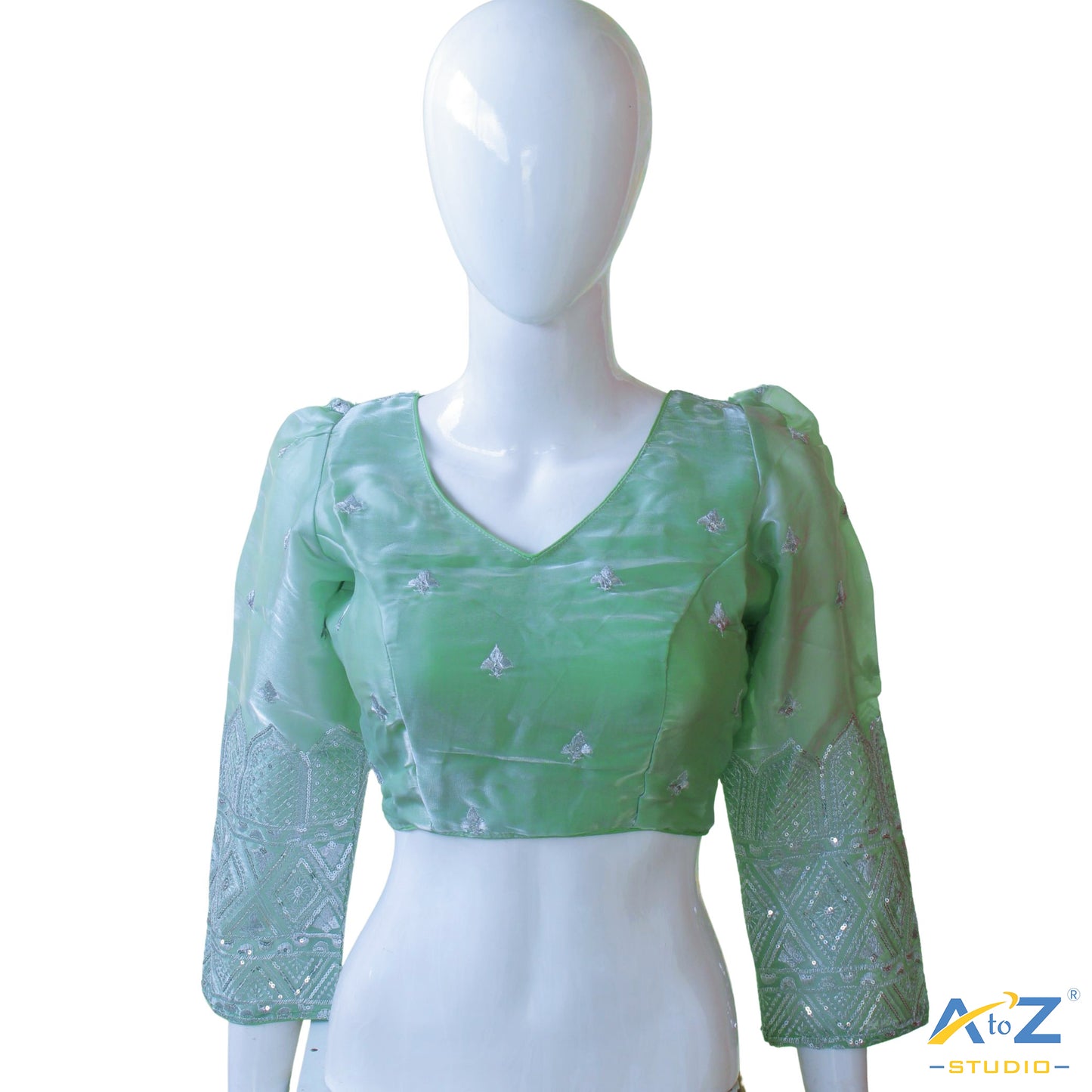 Spring Green Silk Blouse