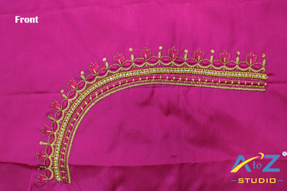 Light Pink Silk Blouse Piece With Machine Work