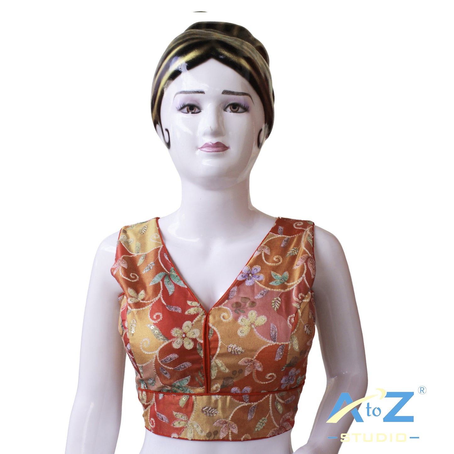 Red Bloom Embroidered Blouse