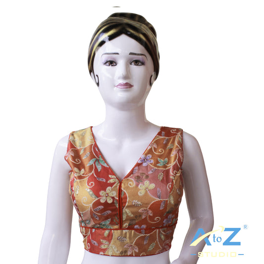 Red Bloom Embroidered Blouse