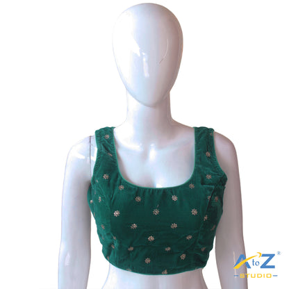 Rama Green Raw Silk Blouse