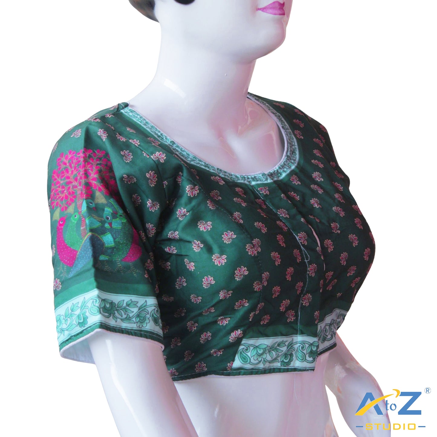 Emerald Folk Art Printed Blouse