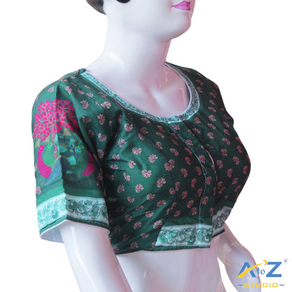 Emerald Folk Art Printed Blouse