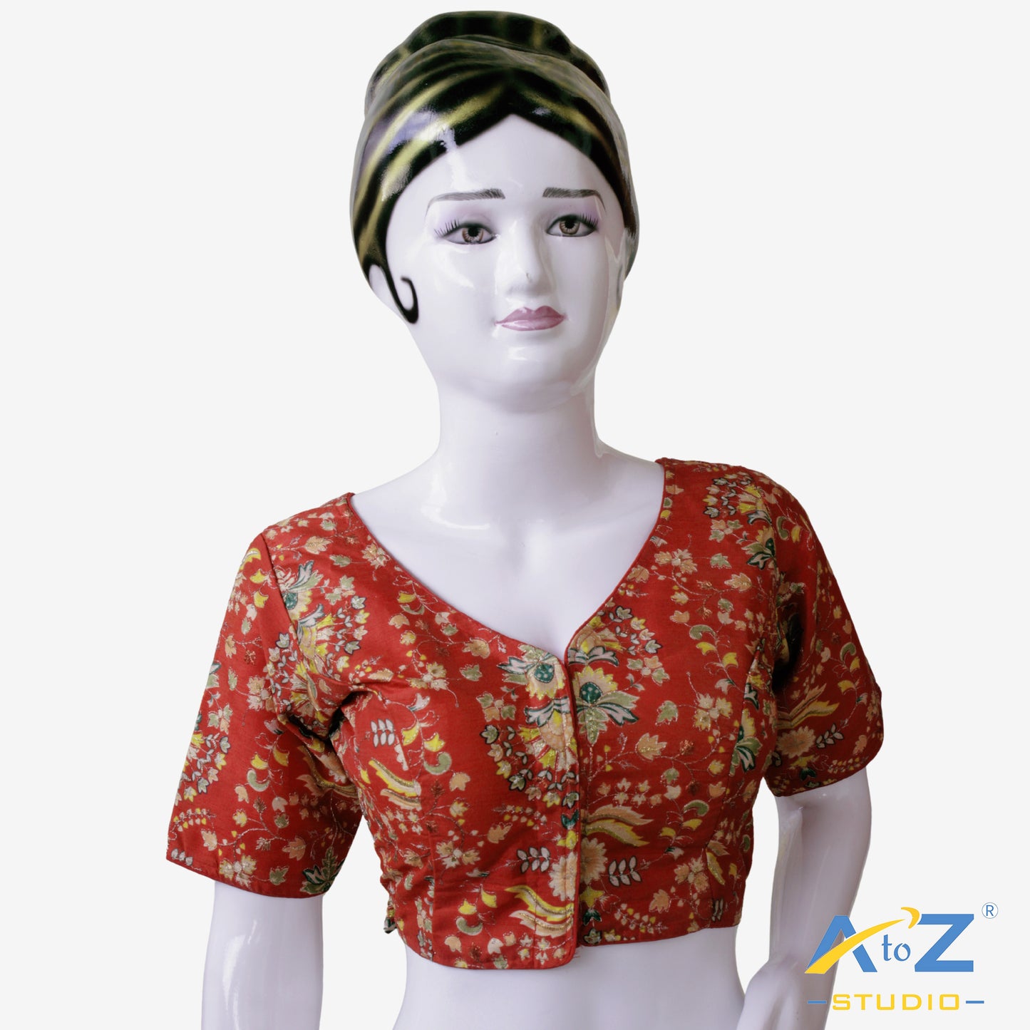 Red Vermilion Festive Embroidered Blouse