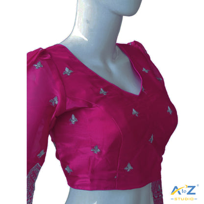 Fuchsia Silk Blouse