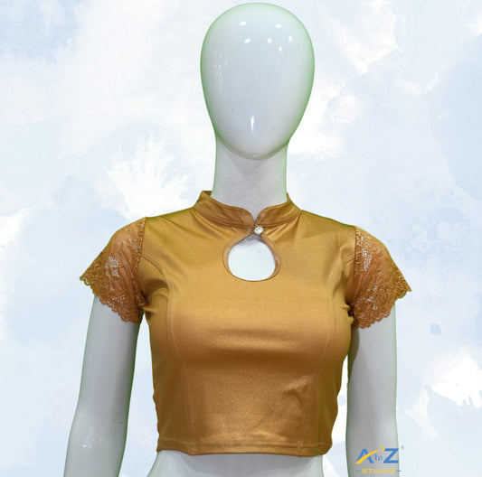 Copper Lycra Shimmer Net Short Sleeves