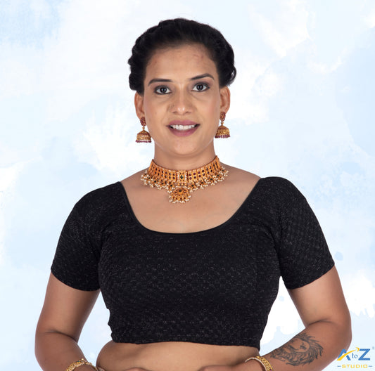 Black Crush Fabric Shimmer Tissue Design